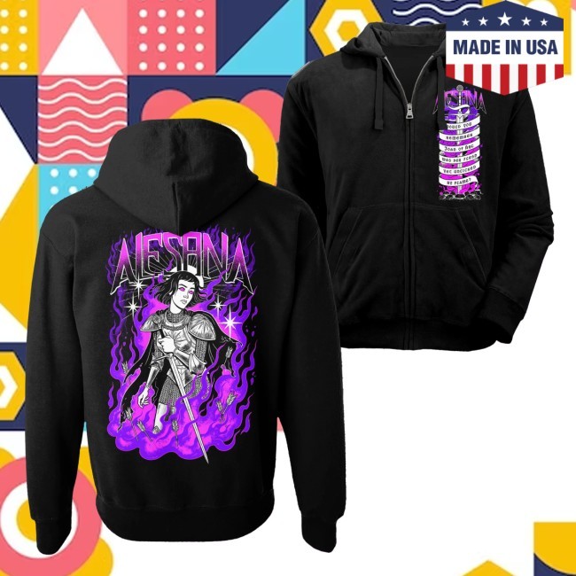 Alesana Joan Of Arc Zipper Hoodie Alesana Band Merch Shop
