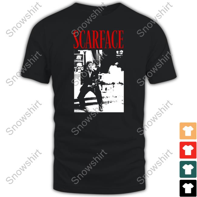 Official Boohoo Scarface Fire Scene License Oversized Black Shirt New