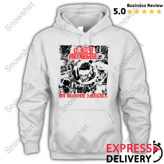 City Morgue Merch City Morgue My Bloody America Punk White Crewneck Sweatshirt Citymorgueofficial