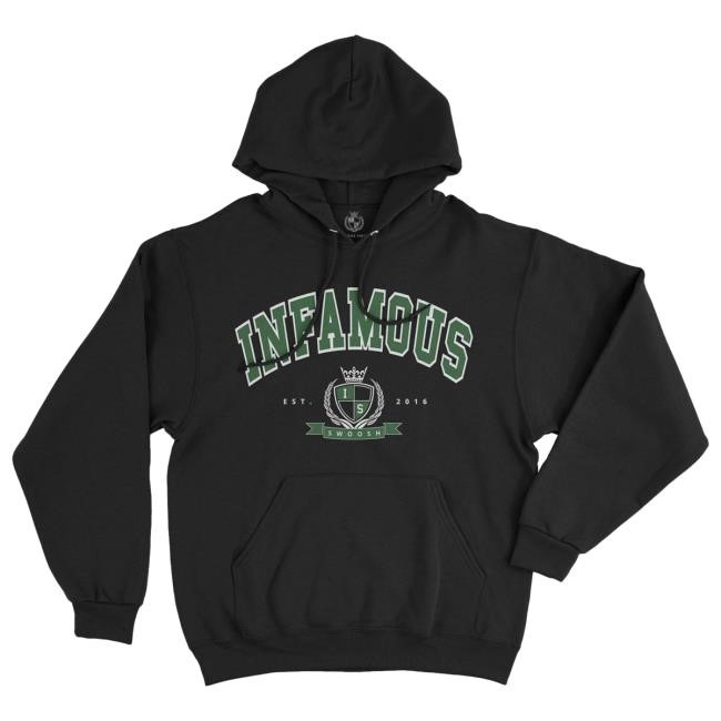 Infamous Swoosh INFAMOUS Varsity Hoodie - Black | Official Infamous Swoosh Merch – Creator Ink New Hoodie