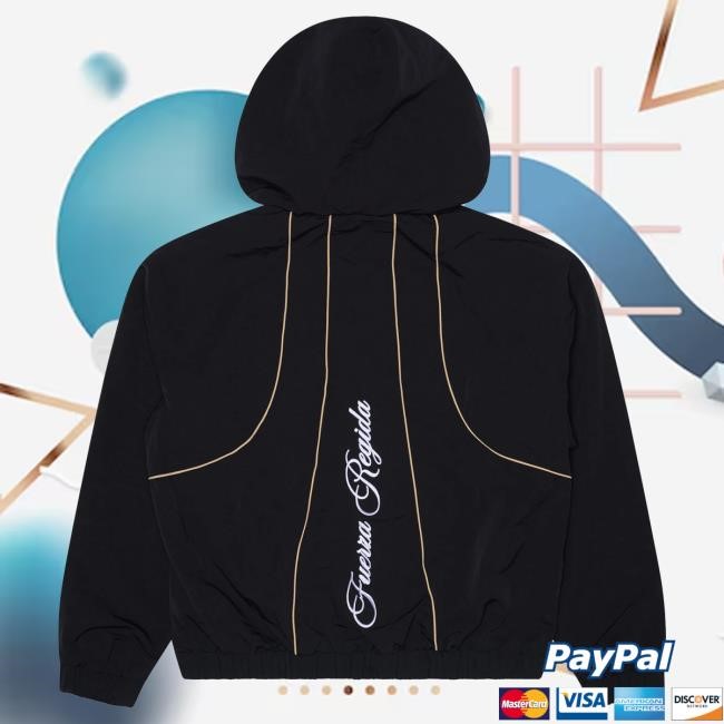 Official Fuerza Regida Merch Store Piping Track - Hooded Sweatshirt