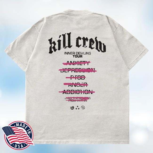 Official Kill Crew Apparel Clothing Oversized Inner Demons Tour Attractive Shirt KillCrew Shop