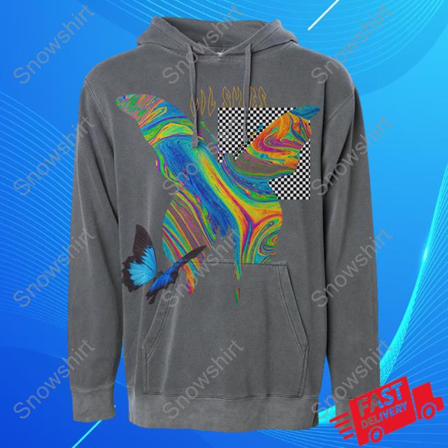 Official Lil Skies Clothing Store Shop 3D Butterfly Garment Dyed Sweaters Lilskies Merch