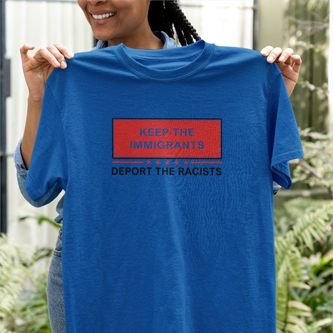 Balance Of Power Merch Keep The Immigrants Deport The Racists V Neck T Shirt Jon Cooper D Earl Stephens