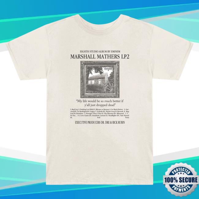 Official Eminem Store Merch Slim Shady Mmlp2 Album Shirt New (Cream) SlimShady Clothing Shop
