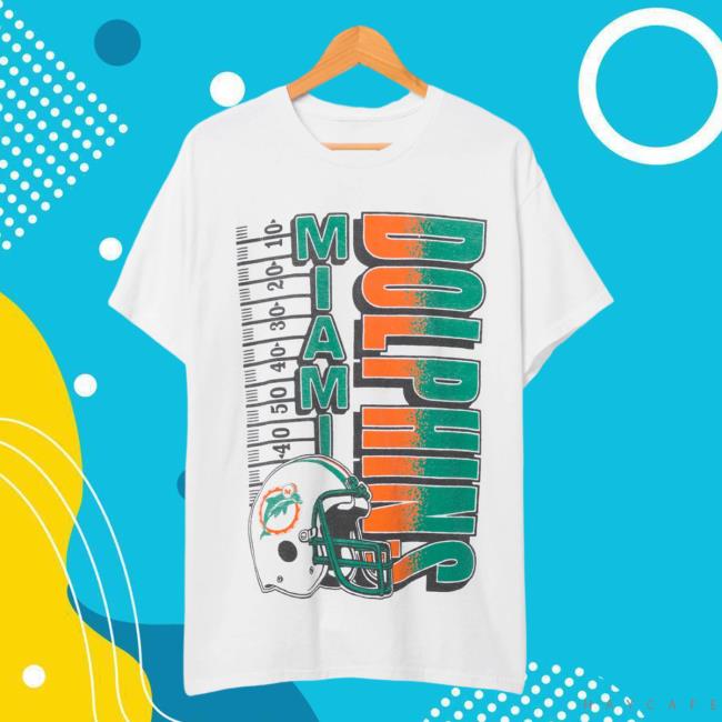 Official Junk Food Apparel Clothing Store Shop Junkfoodclothing Miami Dolphins Helmet Yardage Flea Market T Shirt