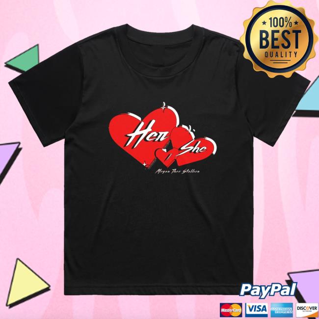 Official Megan Thee Stallion Merch Store Shop Megan Thee Stallion Her/She Hearts Hot Shirt