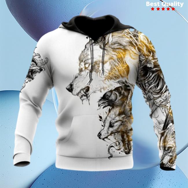 Banantees Viking Wolf Tattoo Girl All Over Printed 3D Sweatshirt