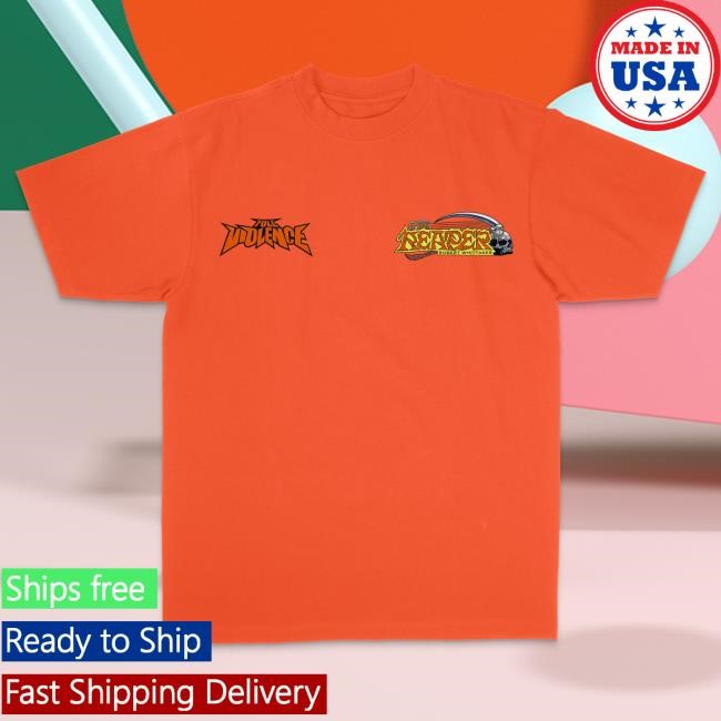 Official Full Violence Clothing Robert Whittaker Halloween Reaper "Premium" Top Shirt in Bright Orange