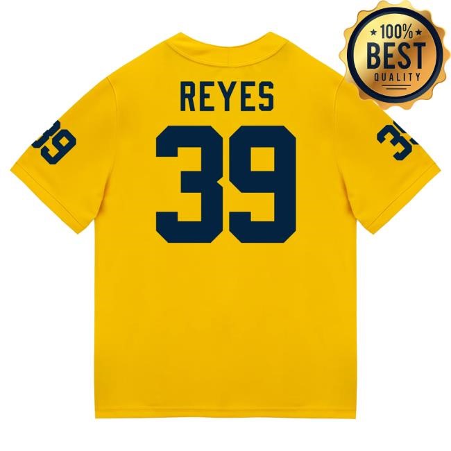 Michigan Wolverines #39 Max Reyes Student Athlete Maize Football Jersey T Shirt The M Den Shop