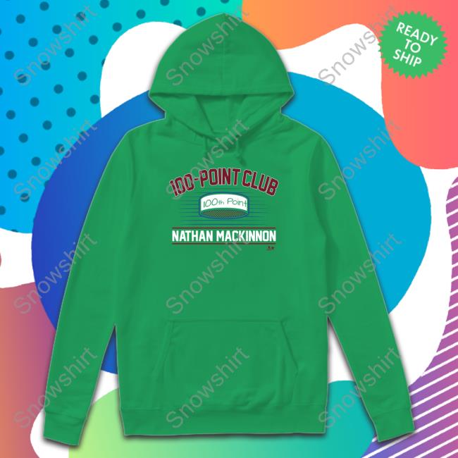 Official Breakingt Merch Nathan Mackinnon 100-Point Club Shirt 100-Point Club Nathan Mackinnon Shirt