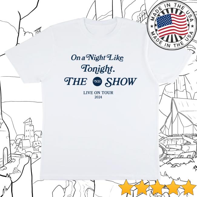 Official Niall Horan Merch On A Night Like Tonight Cities White Top Shirt