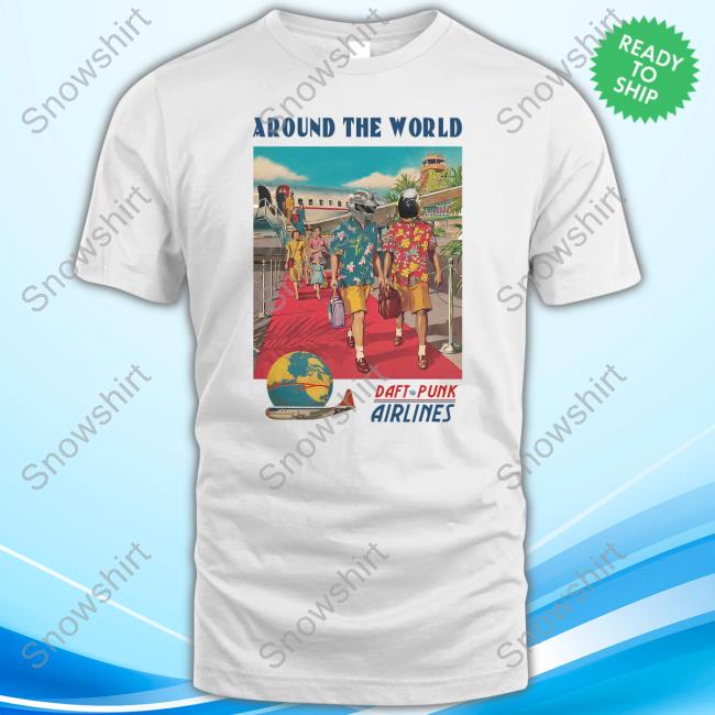 Around The World Daft Punk Airlines Long Sleeve T Shirt