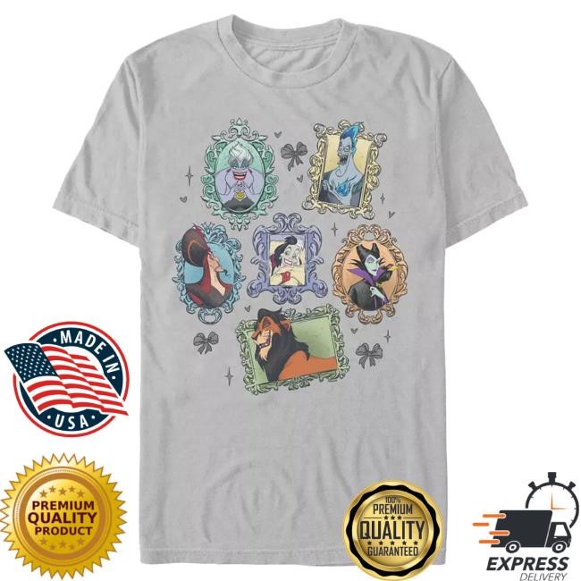 Official Disney Store Disney Villains Portraits ''Bows'' New Shirt
