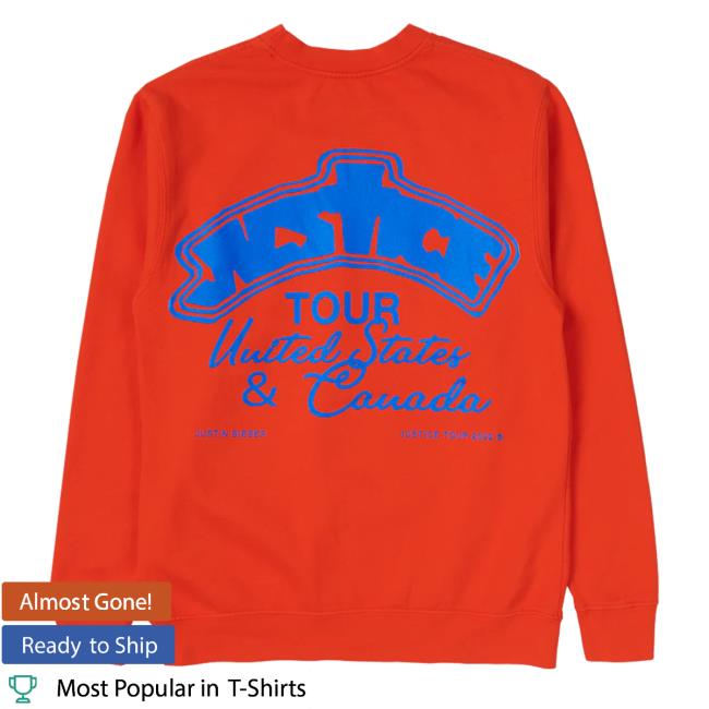 Justice Us & Canada Tour Orange Shirts Justin Bieber Merch Justice Us & Canada Tour Orange T-Shirt