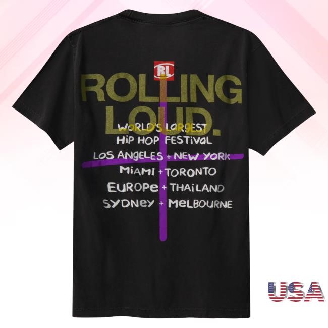 RL World Tour Dept. Vintage Black New T-Shirt Rolling Loud Shop
