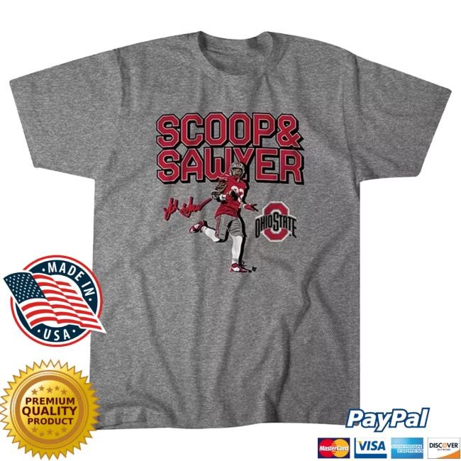 Jack Sawyer Ohio State Buckeyes Grey Football Scoop And Score Short Sleeve Player Tee