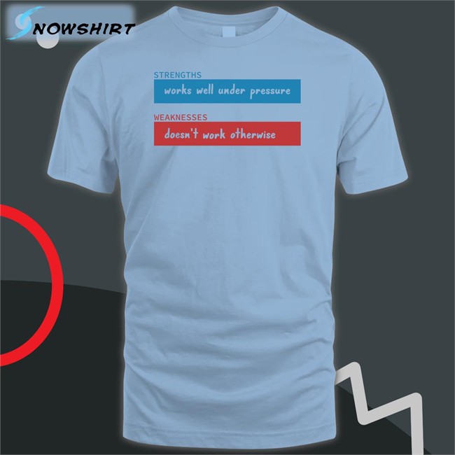 Strengths Works Well Under Pressure Sweatshirt Weaknesses Doesn't Work Otherwise