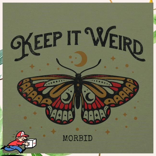 Official Wondery Shop Merch Morbid Keep It Weird Moth Crew neck