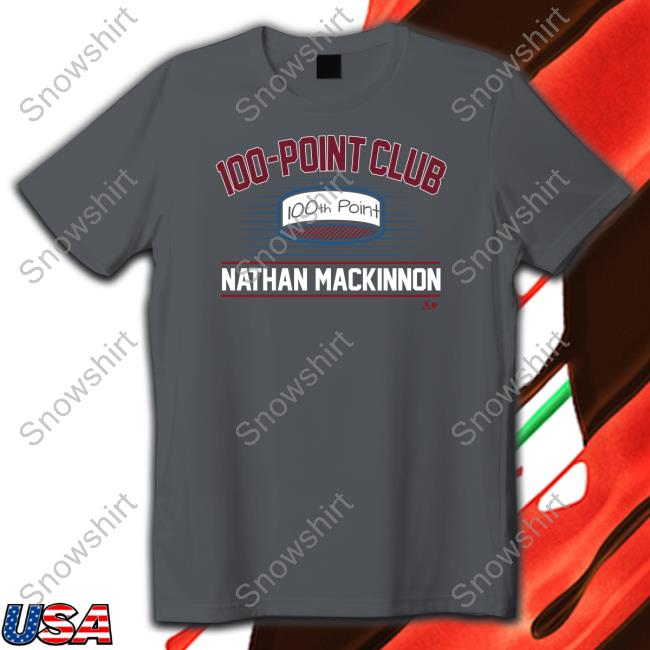 Official Breakingt Merch Nathan Mackinnon 100-Point Club Shirt 100-Point Club Nathan Mackinnon Shirt