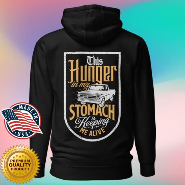 Official Overtime Music Montana Merch Overtime This Hunger In My Stomach Is Keeping Me Alive Crew neck Sweatshirt Black Over Time Store