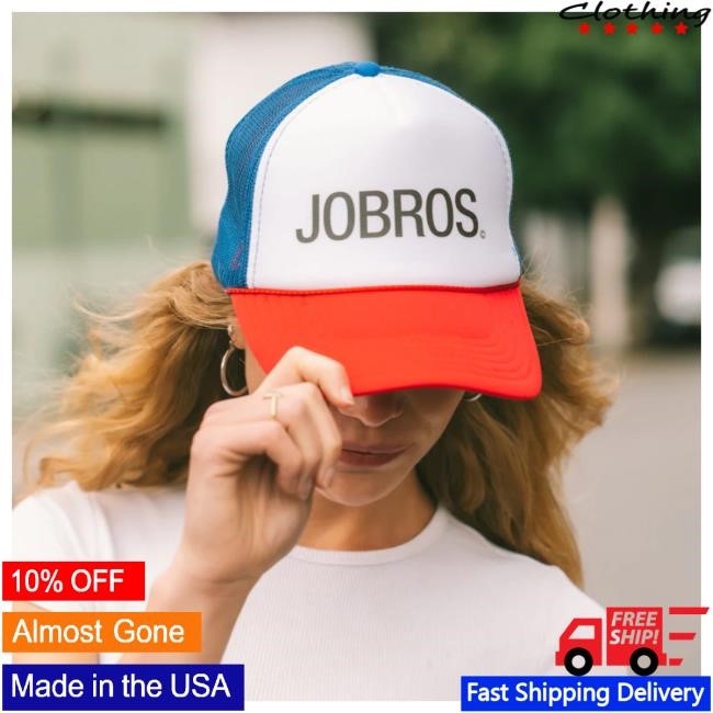 Official Jonas Brothers Jobros Trucker - Bi-Color Hat White+Red+Royal Blue