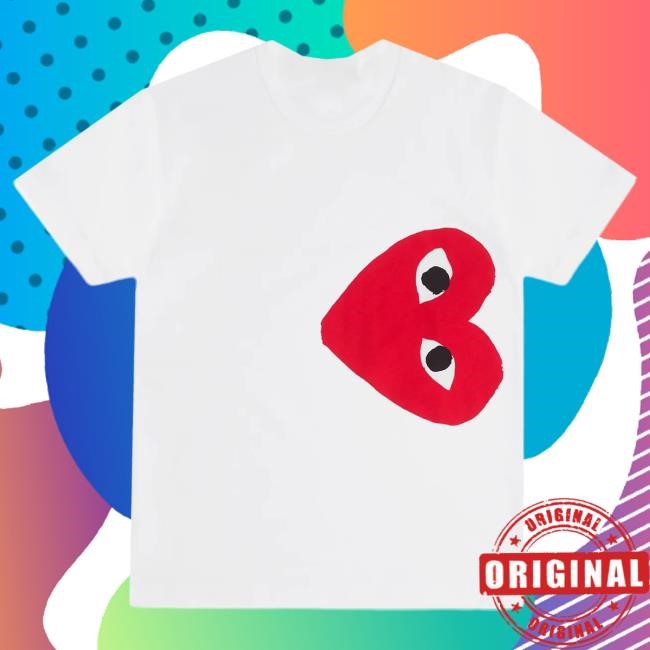 Official Forrest Comme Des Garcons Store Shop PLAY White Tee with Red Side Heart Comme des Garçons
