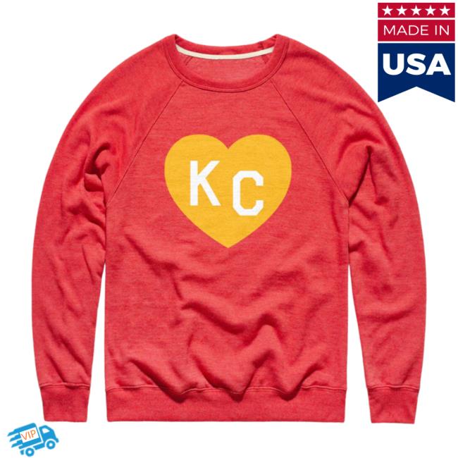Official Kansas City Chiefs Westside Storey Charlie Hustle | Kc Heart Pullover Hoodie - Red/Yellow