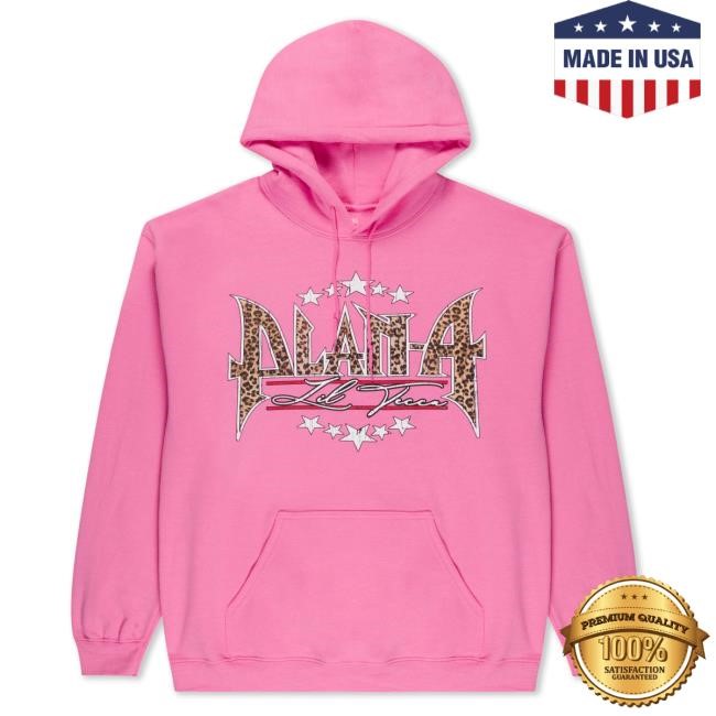 Official Lil Tecca Merch Store Plan A Metal Logo Pullover Hoodie (Pink)