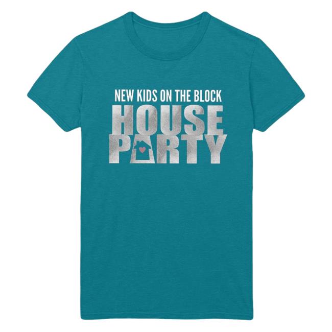 Official Merch Bar New Kids On The Block Store Nkotb House Party Charity Shirt Tropical Blue MerchBar NewKidsOnTheBlock Nkotb