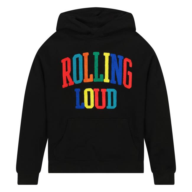 Official Rolling Loud Merch Store Rolling Loud Multi Chenille Black Attractive Hoodie Rolling Loud Apparel Clothing Shop RollingLoud