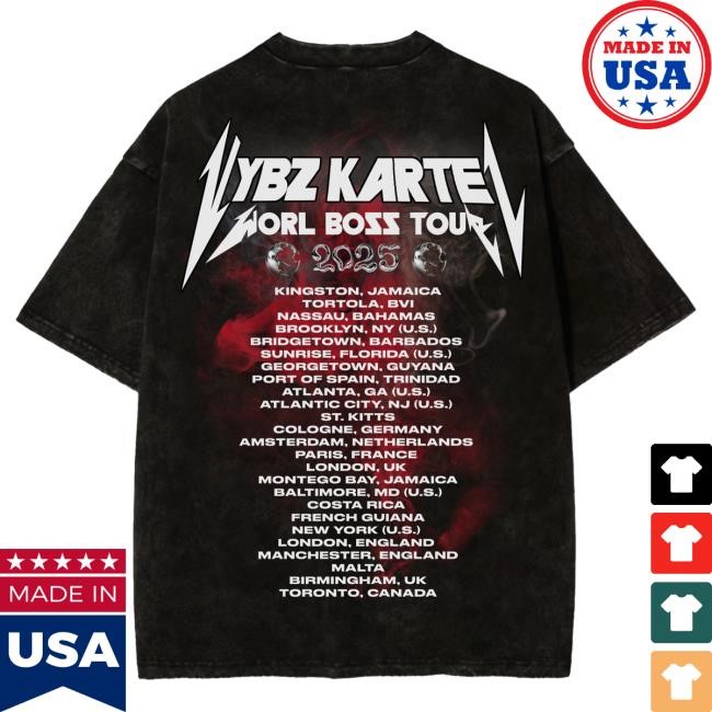 Official Vybz Kartel Worl Boss Tour T Shirt