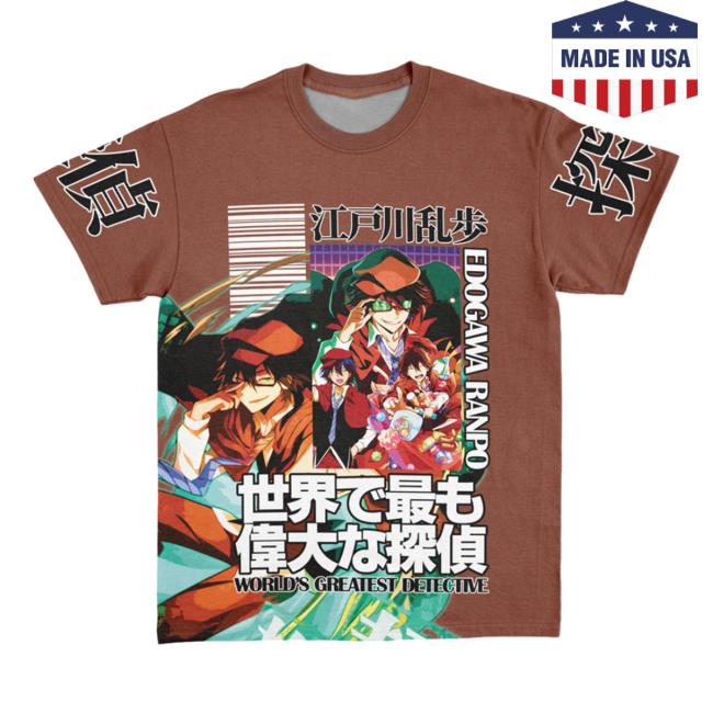 Official Anime Ape Clothing Edogawa Ranpo Bungou Stray Dogs Streetwear AOP Shirt 2023 3D All Over Print Animeape