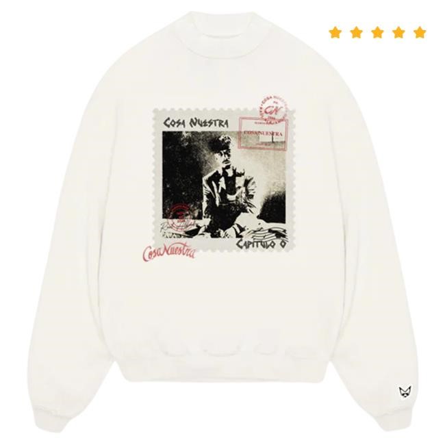 Official Rauw Alejandro Merch Store Shop Estampilla Crew Neck Off White Official Rauw Alejandro Merch Store Shop Estampilla Sweatshirts Off White