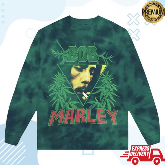 Official Bob Marley Merch Store Shop Bob Marley Green Tie-Dye Long Sleeve Tees