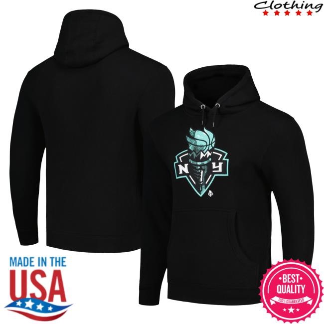 Official Ny Liberty Merch Store Unisex Stadium Essentials Black New York Liberty City View Pull Over Hoodie Ny Liberty Apparel Shop