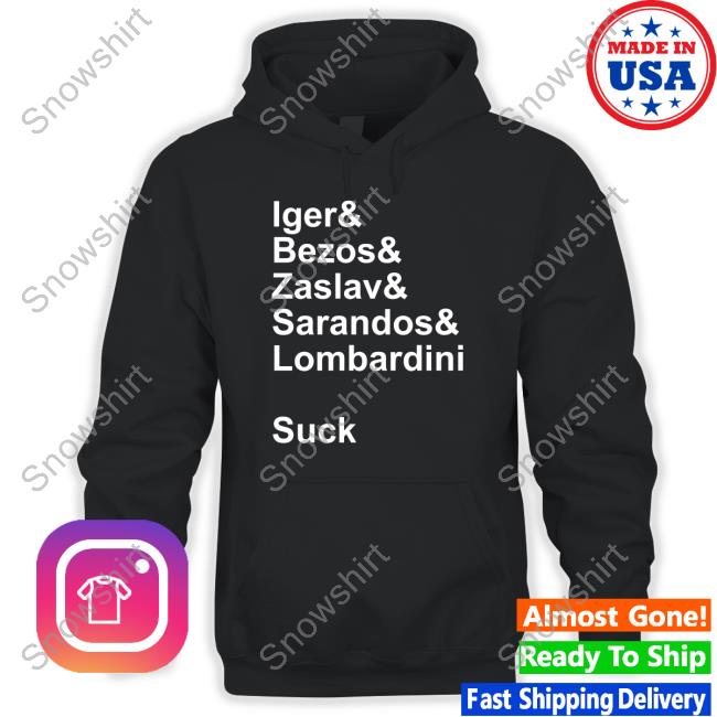 Official Jon Sherman Iger & Bezos & Zaslav & Sarandos & Lombardini Suck Shirt Official Eric Haywood Jon Sherman Iger & Bezos & Zaslav & Sarandos & Lombardini Suck T-Shirt
