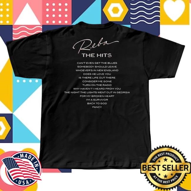 Official Reba Mcentire Store Shop The Hits Black Top Shirt