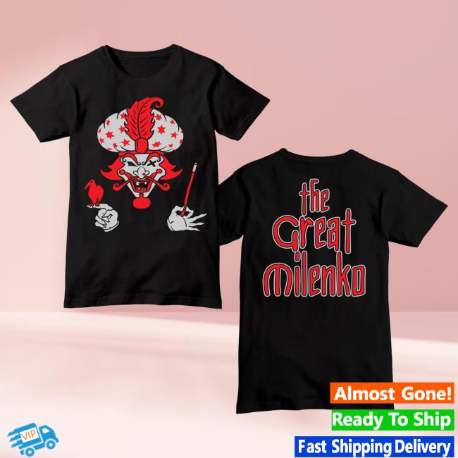 Official Icp Merch Clothing Store Insane Clown Posse The Great Milenko Joker Card Black Hot Shirt