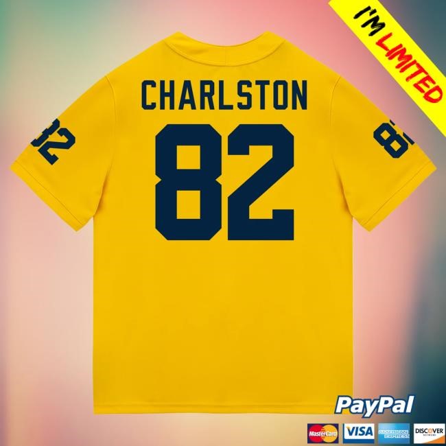 Michigan Wolverines #82 CJ Charlston Student Athlete Maize Football Jersey Tshirt The M Den Shop Official