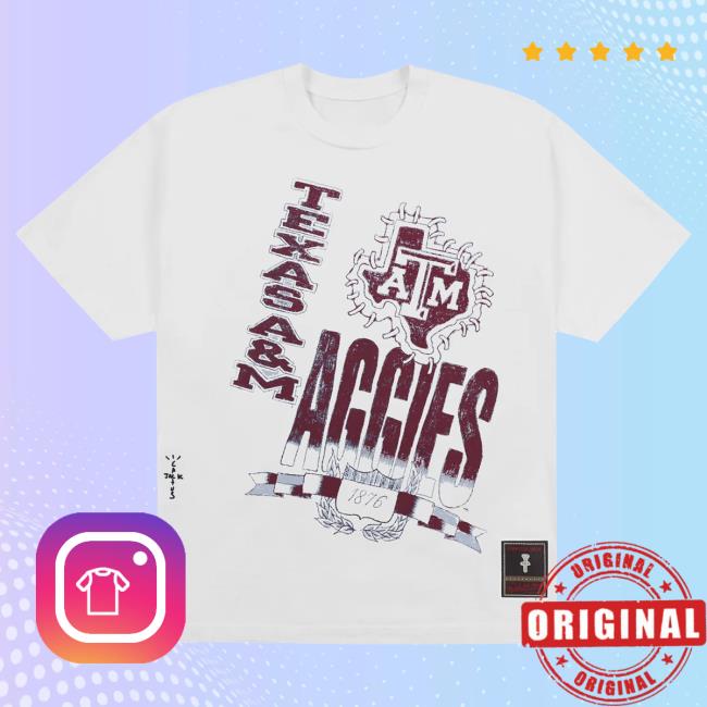 Official Travis Scott Utopia Merch Store CJ X M&N X TEXAS A&M UNIVERSITY HANDDRAWN Attractive Shirt Travis Scott Apparel Clothing TravisScott