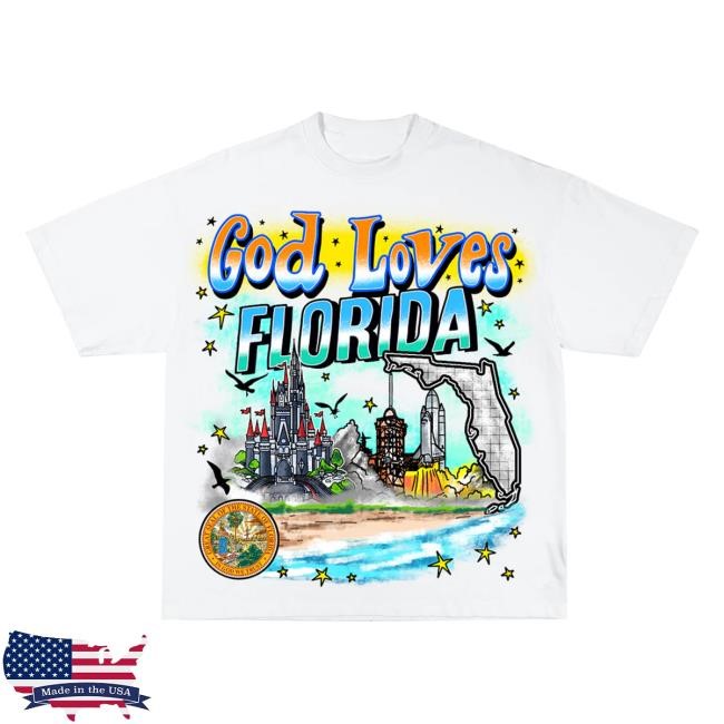 Official Prayed Up Apparel Pr^yed God Loves Florida Unisex T-Shirt