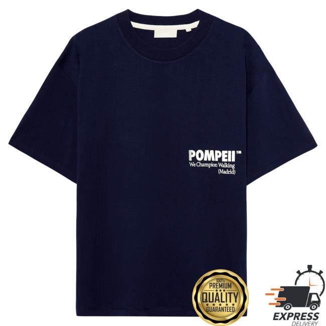 Pompeii Navy Boxy Graphic Shirt | Buy Official Pompeii Apparel