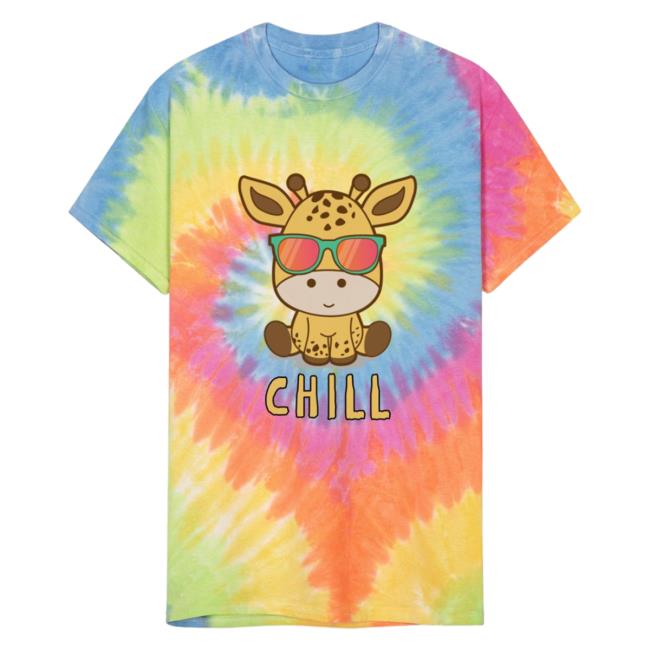 Chill Holidays Vacation Unisex Tie Dye Tee Shirt Rainbow