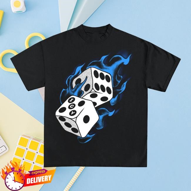 Official Icy Shop Merch Icy Flaming Dice Graphic Shirt New