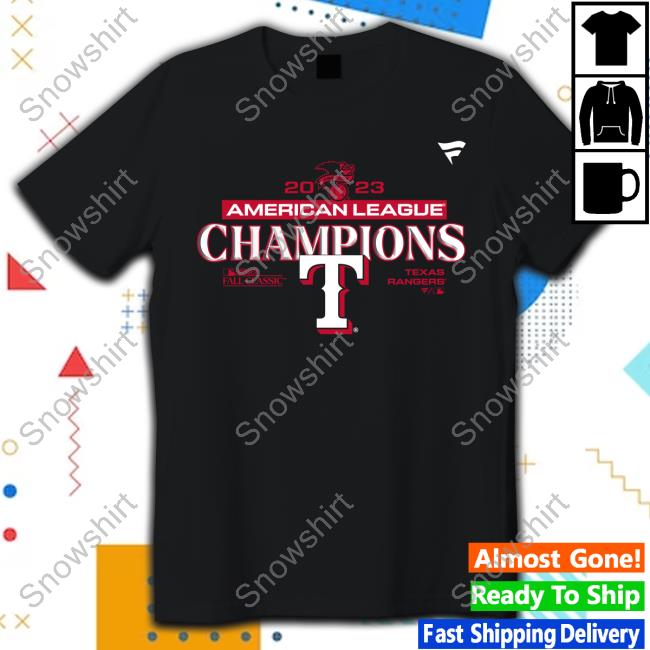Texas Rangers Fanatics Branded 2023 American League Champions Locker Room T-Shirt