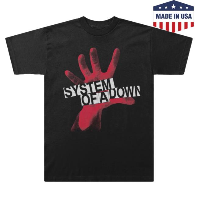 Official System Of A Down Clothing Merch Store Shop System Of A Down Self-Titled Red Hand Logo Hot Shirt SystemOfADown