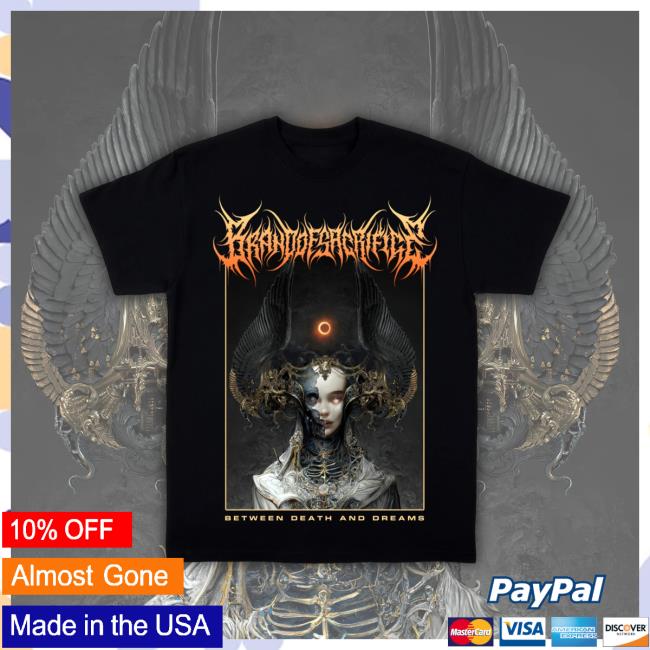 Official Brand Of Sacrifice Merch Between Death And Dreams Black Tee