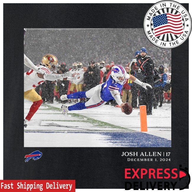 Josh Allen #17 Buffalo Bills Snow Game Touchdown December 1 2024 Jersey Shirt Shirt