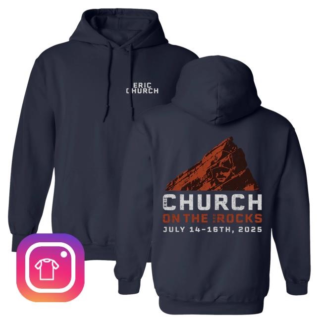 Eric Church Red Rocks Event Popover Hoodie - Navy | Eric Church Official Merch Store Shop